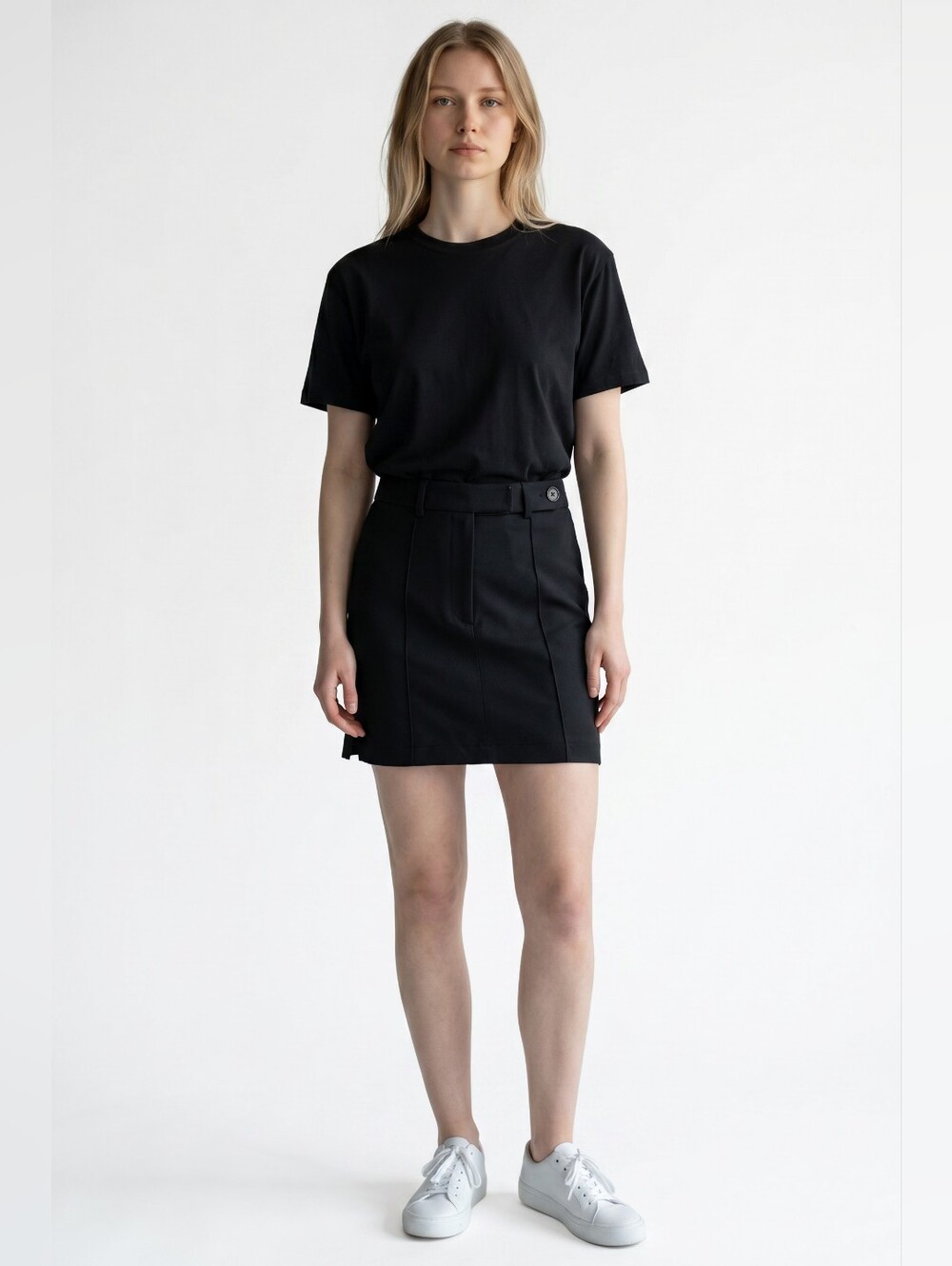 Anine Bing Nikita Black Mini Skirt Size S Stretch Ponte High Waisted